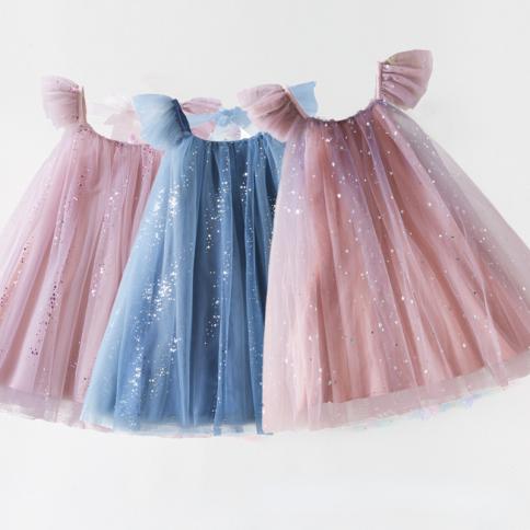 2023 קיץ חדש בשמלה לילדה תחפושת נסיכה מסיבת יוקרה לילדים ערב יום הולדת בגדי טול תינוק חג קזואל