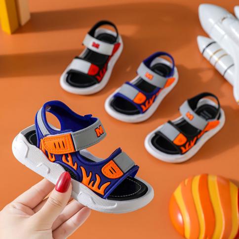 2023 קיץ חדש סנדלי ילדים נעלי תינוקות פעוטות בנות נעלי חוף תחתון רך החלקה בנים סנדלי ספורט פנאי