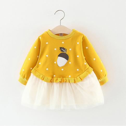 אביב בגדי תינוקות תלבושות שמלת סוודר נקודה לתינוק שזה עתה נולד בגדי מסיבת יום הולדת שמלות טוטו נסיכה