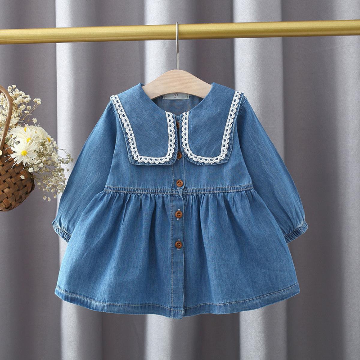 Wholesale Kids Baby Girl Fashion Sling Denim Dress-sgquangbinhtourist.com.vn