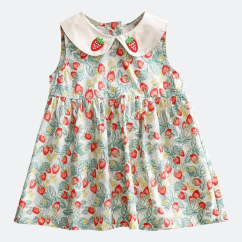 בגדי תינוקות בנות לבישת קיץ שמלת אפוד פרחונית לפעוטות בגדי תינוקות יום הולדת 1 שמלת רקמת נסיכה