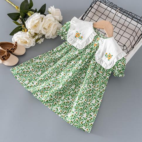 תינוקות בנות בגדי קיץ לילדים רקמה פרחונית פטרת שמלת שוליים לתינוקות בגדי בנות יום הולדת 1 שמלת נסיכה