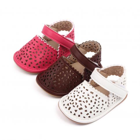 אופנה פעוט פעוט תינוקות בנות סנדלי עור לפעוט החלקה חלול ראשון הליכה רכה נעלי נעליים סנדלים 