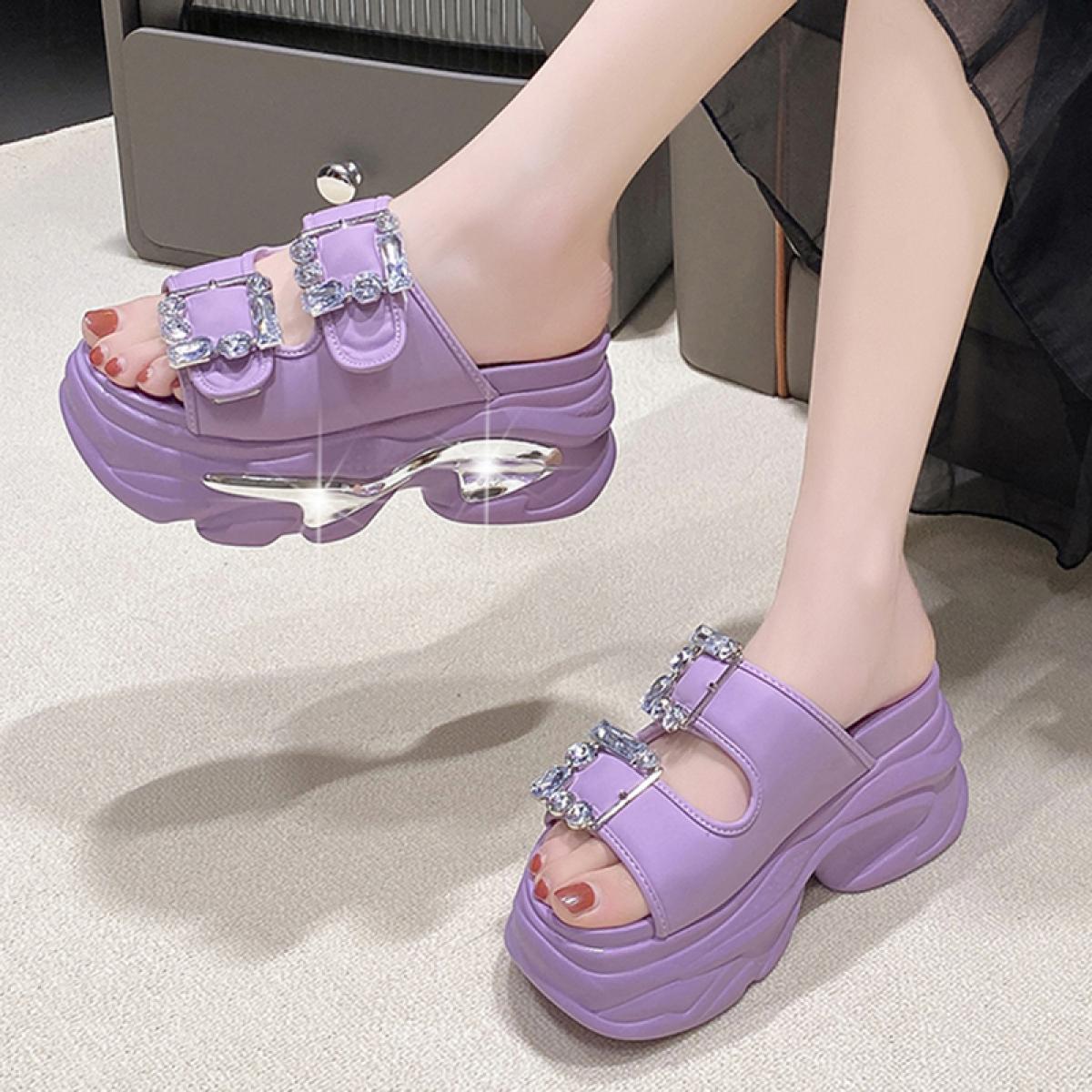 Double buckle hot sale platform sandals