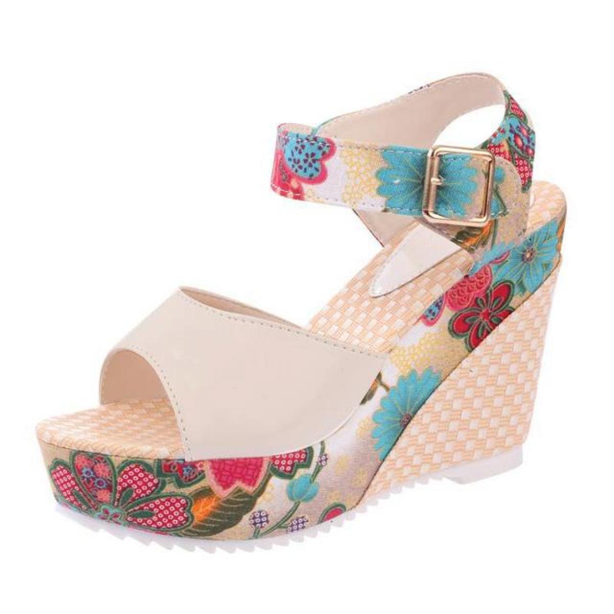 Women Sandals Summer Platform Wedges Casual Shoes Woman Floral Super High  Heels Open Toe Slides Slippers Sandalias Zapat
