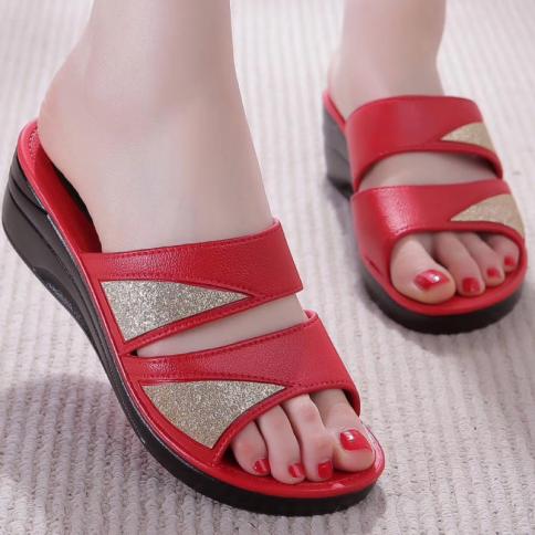 נעלי קיץ לנשים קזואל סנדלים עם עקבים עגולים קולורבלוק אצבע עגולה נעלי עקב קזואל נעלי נוחות ללא החלקה zapatillas de