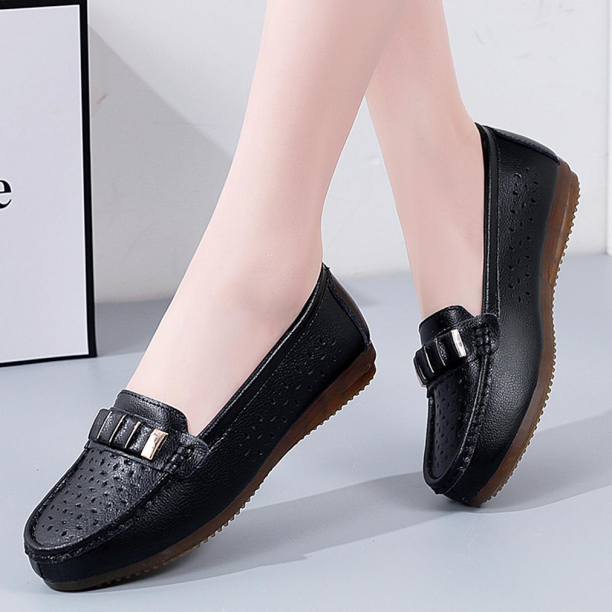 2022 Summer Women's Shoes Mesh Light Breathable Slip On Casual Shoes Solid  Color Versatile Low Help Flat Shoes Zapatos D Shoe Size 41 Color openwork  off white