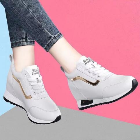 Ladies heeled store trainers