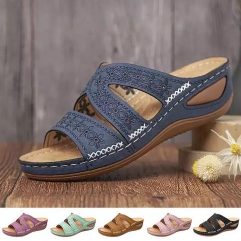 נעלי נשים אופנה חדשה נעלי בית אורטופדיות נוחות לנשים נעלי קיץ עם עיצוב עם בהונות סנדלי חוף מונעים החלקה