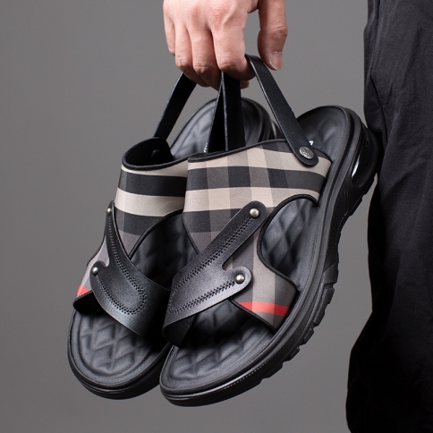 סנדלים נעלי חוף קזואל לגברים סנדלי ספורט בחוץ נעלי קזואל נעלי קזואל תחתון חדש כרית אוויר משלוח חלק אחד ללא החלקה