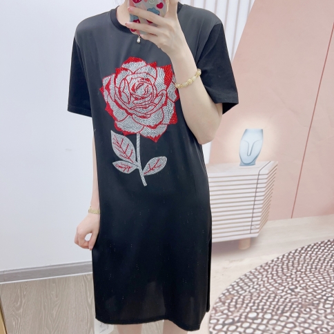 Mini Shirt Dress - Black, Diamond Rose