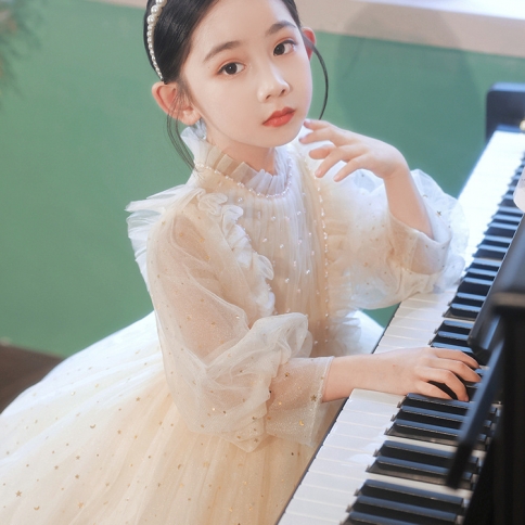 sachin and babi light blue dress Girls' Winter High-End Flower Girl Wedding Dress