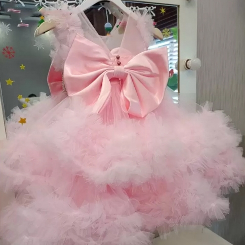 Girls And Babies Catch One-year-old Birthday Princess Dress High-end  Children's Piano Performance Host Performing Evenin appropriate height  100cm Color Color can be customized, customized non-refundable