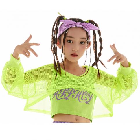 SM.GIRLS HIP HOP DANCE CLOTHES 3PCS CROP TOP CARGO PANTS