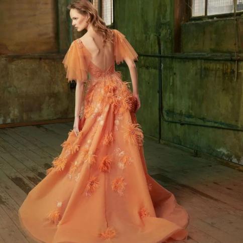 Orange tulle shop couture dress