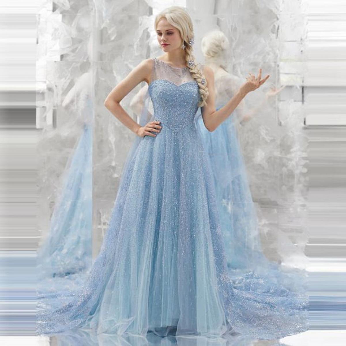 Light blue deals princess prom dress