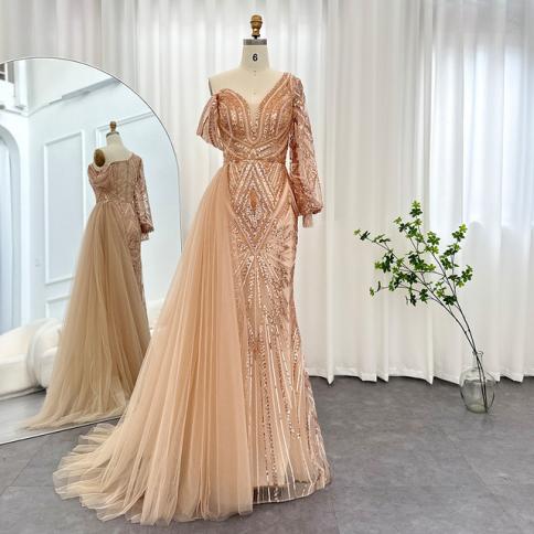 gold sparkly dress with sleeves Mermaid Long Sleeve Rose Gold Sequin Dress