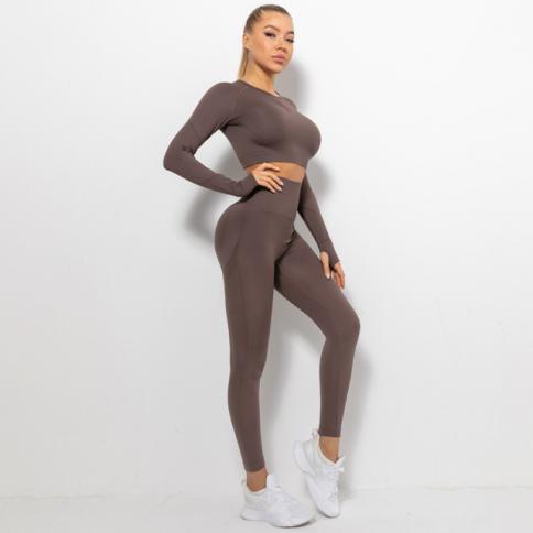 Seamless Yoga Dress For Women Tight Gym Wear Sets Women With Long