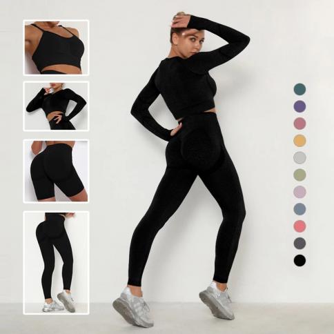 3pcs Sports Jacket Set Long Sleeve Sports Suit Workout Outfits for Women L  Army Green