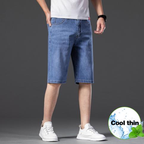 2023 Summer Men's Thin Denim Shorts Plus Size 42 44 46 Fashion