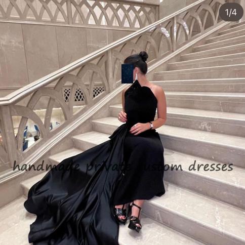 black dubai formal dress Luxury Beaded Black Green Off Shoulder Dubai Evening Dress for Party LA72406 Black Green / 14