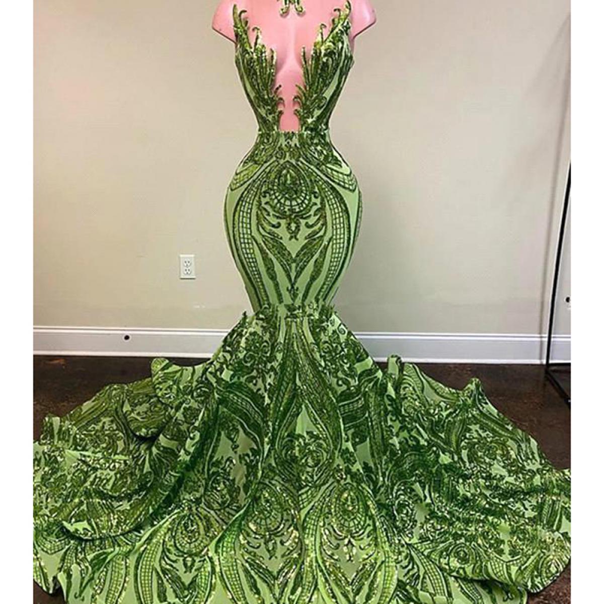 green emerald velvet dress African Dress In Lime Green Dashiki main image 0