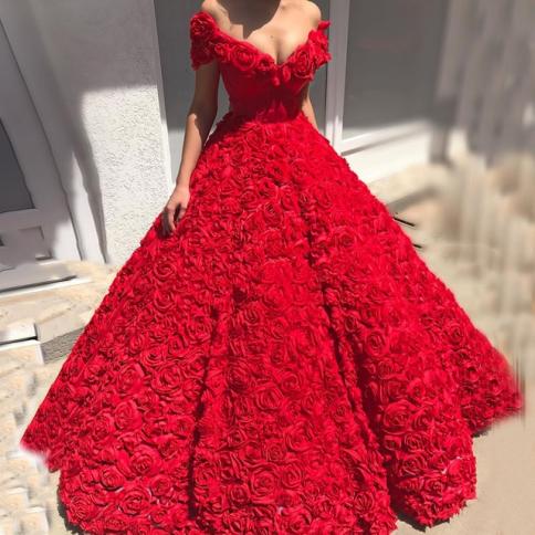 Elegant red ball hot sale gown