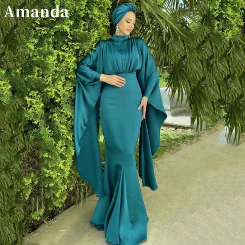 amanda cape אלגנטי vestidos de noche סט שני חלקים בתולת ים שמלת נשף 2023 גרייס סאטן חצוצרה שמלות לאירוע רשמי