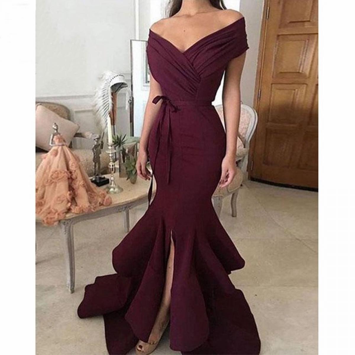 Elegant discount burgundy dresses