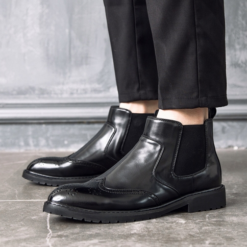 מגפי גברים מגולפים ברוק מגפי מרטין בריטיים נעליים עסקיות קזואל מגפי גברים צלסי 78094-a