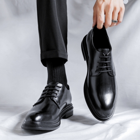 סתיו חדש בוהן מחודדת בוהן עסקית אופנה מקצועית בריטית נעלי עקב נמוך נעלי עור רשמיות 2304-r