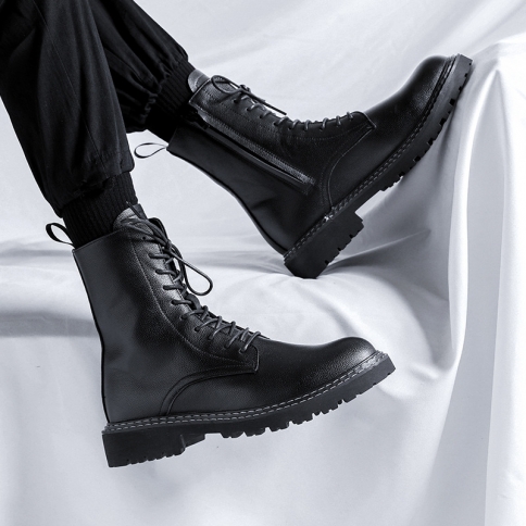 סתיו וחורף מגפי כלי עבודה חדשים לגברים מגפי מרטין עם עקבים נמוכים נעלי עור אופנתיות בסגנון בריטי m1110-r