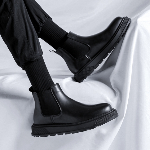 סתיו וחורף מגפיים חדשים לגברים עם עקבים נמוכים מגפי מרטין טרנד נעלי עבודה בסגנון בריטי 4508-r