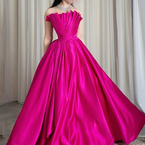 Hot pink scalloped top dress