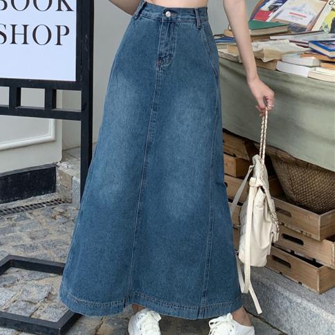 Plus size clearance jean maxi skirt