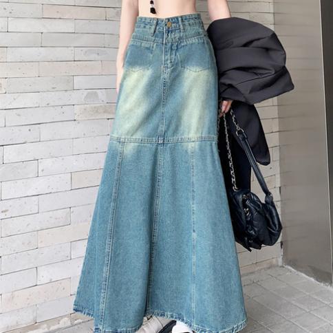 Womens High Waist Knitted Wrap Fishtail Skirt Mid Length Slim Fit Fashion  Dress