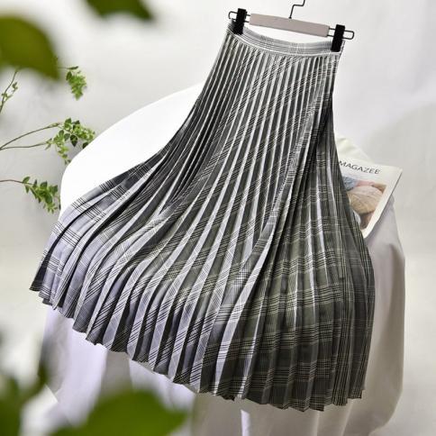 19 Colors Accordion Pleated Twill Skirt Chiffon Liner Women's