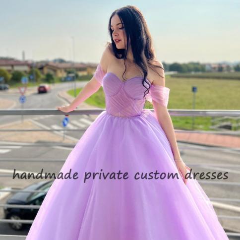 Buy Light Purple Sequins Embroidered Net Reception Gowns Online | Samyakk