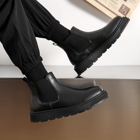 סתיו וחורף מגפיים חדשים עם עקבים נמוכים לגברים מגפי מרטין טרנד נעלי כלים בסגנון בריטי 4508-t