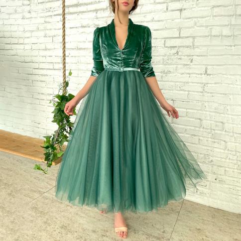 slim fit dress slacks Off The Shoulder Dark Green Velvet Long Prom Dresses, Dark Green Long Formal Evening Dresses, US 16 / Green As Pics / No Rush main image 0