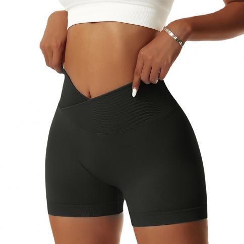 קיץ בגזרת מותן גבוהה נשים חותלות יוגה ספורט מכנסיים קצרים מצולעים ללא תפרים חדר כושר נשים מכנסי רכיבה על אופניים 2023 מכירה חמה