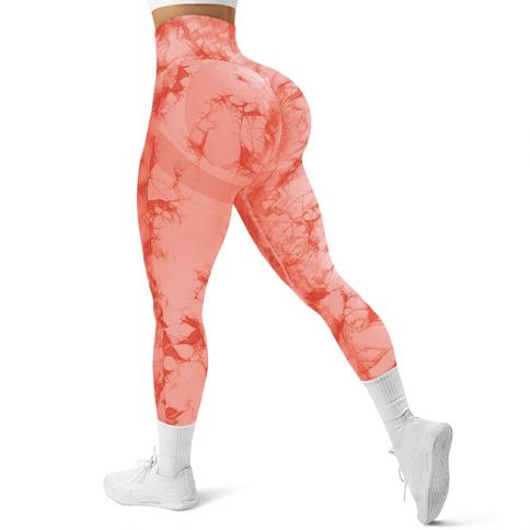 Thinkture Women Fashion Yoga Fitness Pants Tie Dye High Waist Abdomen  Control Seamless Leggings Peach Hips Push Up Gym Sport Yoga Pants Workout