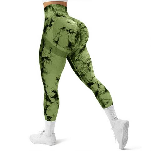 Women's Ultra Fine Brushed Nude Camouflage Printed Yoga Pants with Pockets  High Waist and Hips Thin Fitness Sports Yoga Pants (Gray, S)