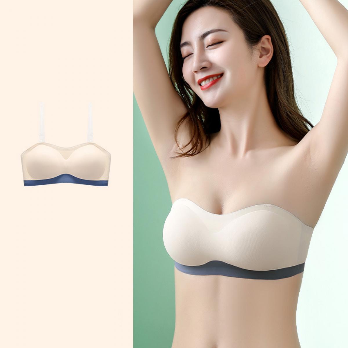 Strapless Drawstring Invisible Push up Bra Bandeau Wireless