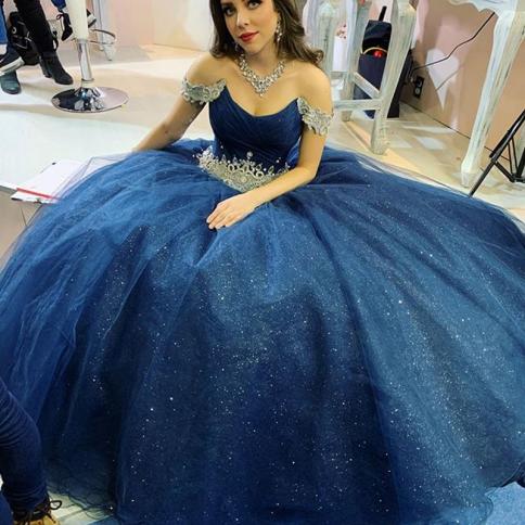 vestidos de cap שרוול חרוזים שמלת quinceanera נסיכה נפוחה אוף כתף מתוקה 16 שמלה באורך הרצפה quinceanera dre