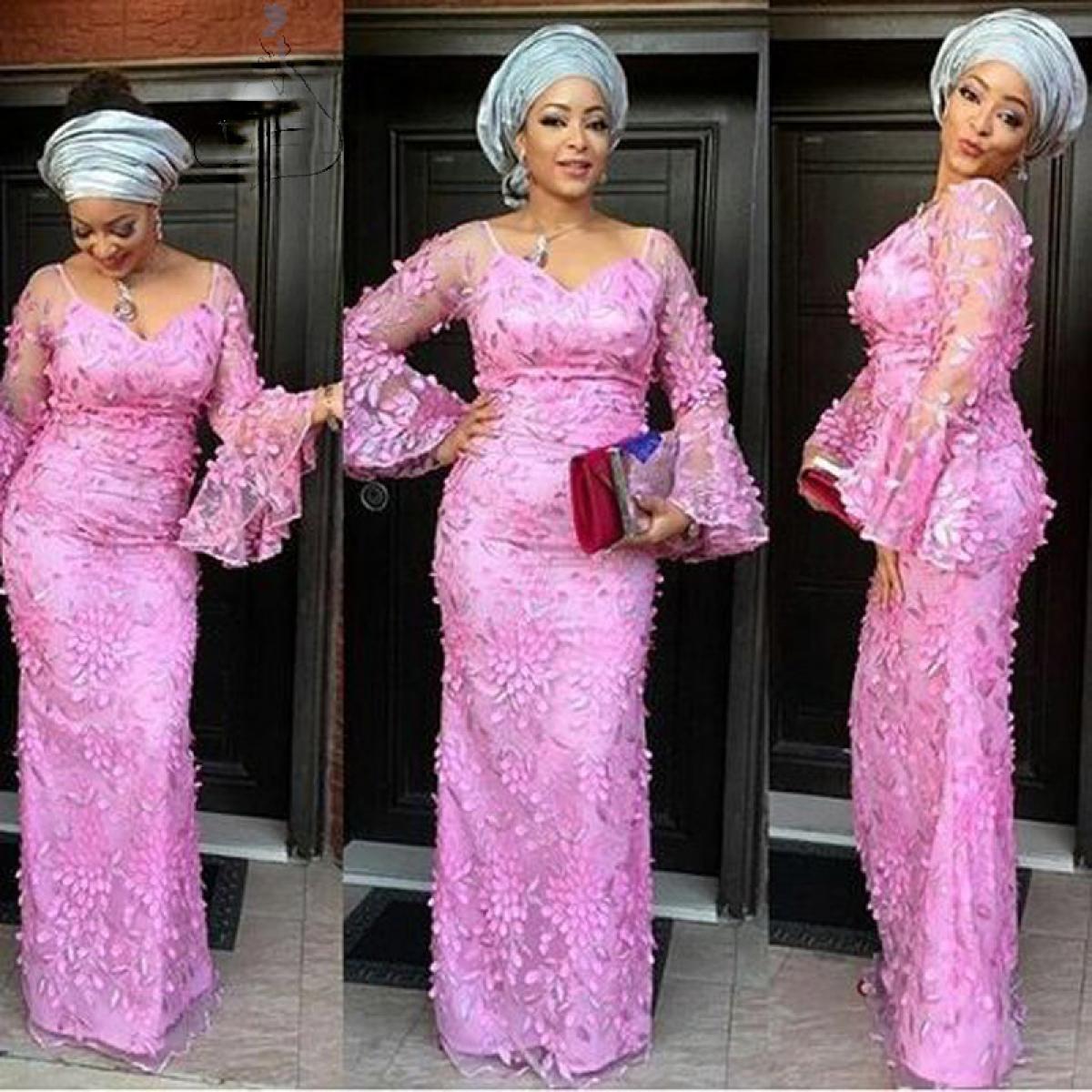 Long sleeve aso ebi on sale styles