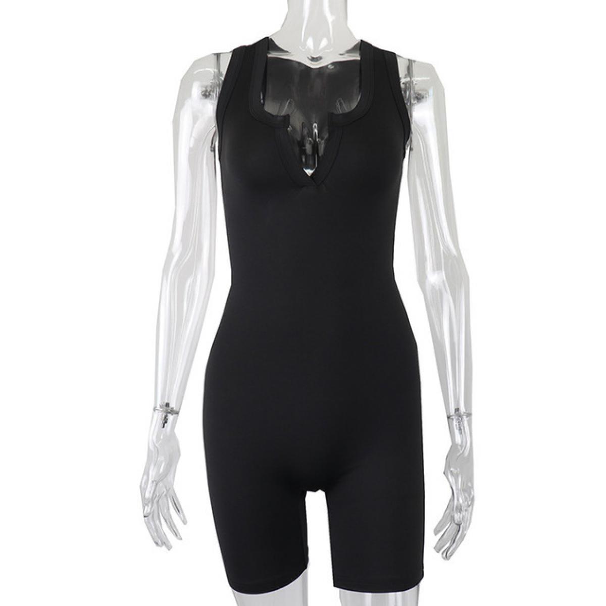Sleeveless bodycon Jumpsuit - Black / S  Bodycon jumpsuit outfit, Bodycon  jumpsuit, Jumpsuit outfit black