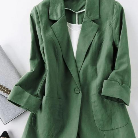 אופנה ז'קט נשים קז'ואל בלייזרים מוצקים עבודה ביגוד עליון דק משרד גברת מעיל אביב סתיו שיק חולצות בגדי חדש 2022