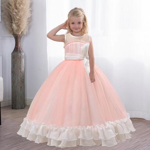 תחרות שמלת ערב רשמית לילדות שמלות מסיבת הקודש הראשונה טול נפוח ילדים ילדה נסיכה שושבינה חתונה ב