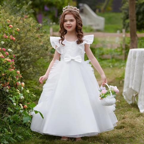 שמלות שושבינה לבנות ילדות טול נפוח מסיבת נסיכת שמלת כלה אלגנטית ילדה ילדה ערב רשמי dre